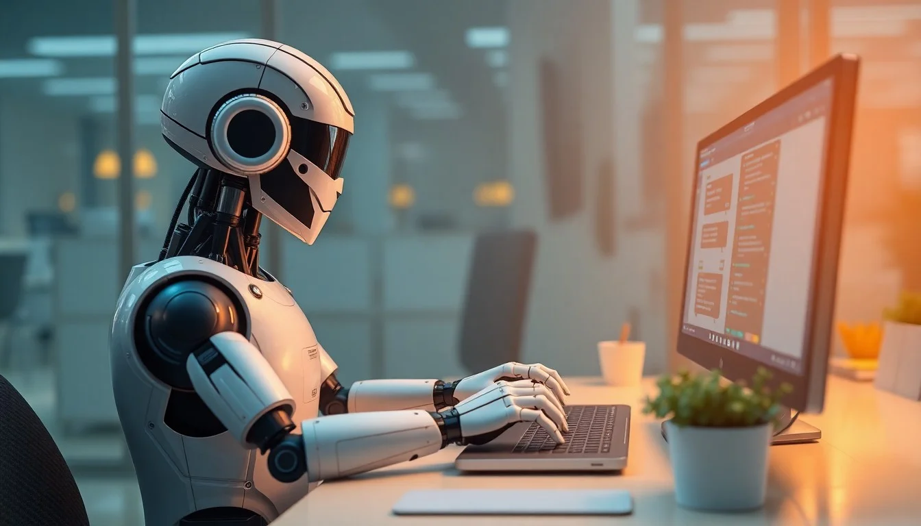 Business owner using AI review response automation software dashboard to manage customer reviews across Google, Yelp, and Facebook platforms